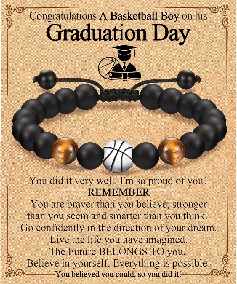 EFVISD Store Soccer Football Basketball Baseball Hockey Bracelet Gifts for Boys Players Team Lovers Son Grandson Brother Nephew Friend as Birthday/Valentines Day/Graduation/Back to School/Christmas Gifts - Image 1
